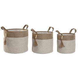 Cesta DKD Home Decor Natural Crema 30 x 34 x 30 cm Set de 3 (2 Unidades) Precio: 82.0258994313. SKU: B129TXN4RE