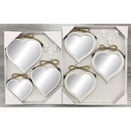 Espejo Scandi DKD Home Decor Blanco 3 x 26 x 26 cm Set de 3 (2 Unidades)