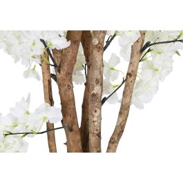 DKD Home Decor Árbol Almendro Artificial para Terraza y Jardín, 200 cm Alto, de PE y Cemento, Blanco Verde - Pack 2 Unidades