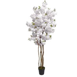 DKD Home Decor Árbol Almendro Artificial para Terraza y Jardín, 200 cm Alto, de PE y Cemento, Blanco Verde - Pack 2 Unidades Precio: 247.50000055. SKU: B1473EAVHJ