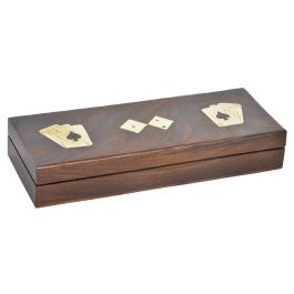 Juego Colonial DKD Home Decor Marron Oscuro Dorado 9 x 4 x 23.5 cm Set de 3 (2 Unidades)