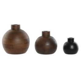 Jarron Colonial DKD Home Decor Negro Marron 18 x 18 x 18 cm Set de 3 (2 Unidades) Precio: 61.79000036. SKU: B1BEF5LR5F