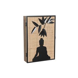 Guardallaves Oriental DKD Home Decor Natural Negro 6 x 30 x 20 cm (2 Unidades)