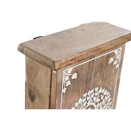 Guardallaves Oriental DKD Home Decor Blanco Natural 7.5 x 28 x 18 cm