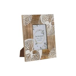 Marco Foto 10X15 Indio DKD Home Decor Blanco Natural 2 x 25 x 20 cm (2 Unidades)