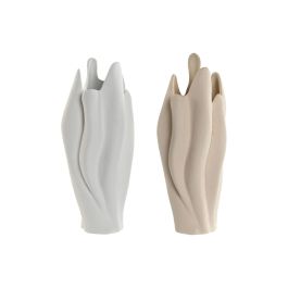 Jarron Scandi DKD Home Decor Blanco Beige 15.4 x 40.5 x 16.3 cm (2 Unidades) Precio: 37.50000056. SKU: B1CRLGNNZQ