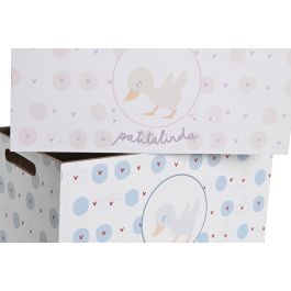 Caja Baby DKD Home Decor Rosa Azul 21 x 18 x 36 cm (2 Unidades)