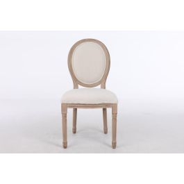 Silla Moderno DKD Home Decor Blanco Natural 46 x 96 x 50 cm (2 Unidades)