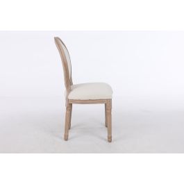 Silla Moderno DKD Home Decor Blanco Natural 46 x 96 x 50 cm (2 Unidades)