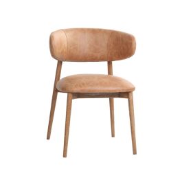 DKD Home Decor 2c24 Silla Blanco Cognac, Fresno y Piel, 58x54x80 cm, Altura asiento 48 cm, Juego de 2 Precio: 616.88999966. SKU: B1E8L7AFPR