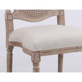 Silla Romantico DKD Home Decor Natural Beige 50 x 100 x 53 cm (2 Unidades)