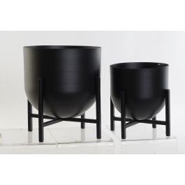 Macetero Moderno DKD Home Decor Negro 24 x 25.5 x 24 cm Set de 2 (2 Unidades) Precio: 48.59000025. SKU: B1BBQ6PKXM