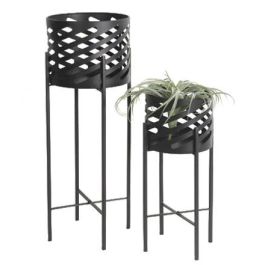 Macetero Loft DKD Home Decor Negro 27 x 70 x 27 cm Set de 2 (2 Unidades) Precio: 121.7138994071. SKU: B16GTLAKE9