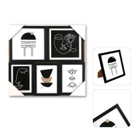 Marco Multifoto Moderno DKD Home Decor Negro 2 x 22.5 x 22.5 cm Set de 5 (2 Unidades)