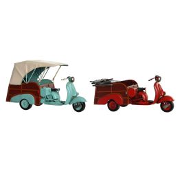 Vehiculo Decoracion Vintage DKD Home Decor Rojo Azul 16 x 22 x 38 cm (2 Unidades)