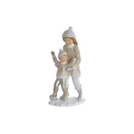Figura Navidad Moderna DKD Home Decor Gris Blanco 8 x 20.5 x 10.5 cm (2 Unidades)