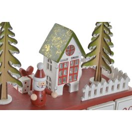 Calendario Adviento Navidad Tradicional DKD Home Decor Rojo Blanco 10 x 25 x 31.5 cm (2 Unidades)