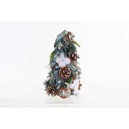 Cono Navidad Alpina DKD Home Decor Verde Blanco 17 x 30 x 17 cm (2 Unidades)