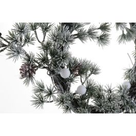 Corona Navidad Alpina DKD Home Decor Verde Blanco 6 x 56 x 56 cm (2 Unidades)