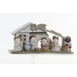 Nacimiento Navidad Tradicional DKD Home Decor Marron Gris 10 x 15 x 30 cm (2 Unidades)