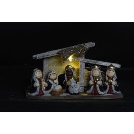 Nacimiento Navidad Tradicional DKD Home Decor Gris Dorado 12 x 15.5 x 26 cm (2 Unidades)
