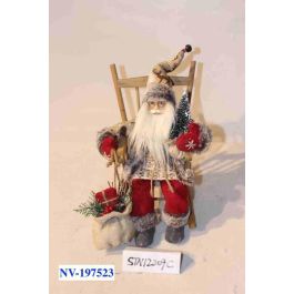 Figura Navidad Tradicional DKD Home Decor Rojo Gris 25 x 35 x 23 cm (2 Unidades)