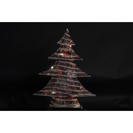 Arbol Navidad Alpina DKD Home Decor Natural Rojo 14 x 60 x 46 cm (2 Unidades)