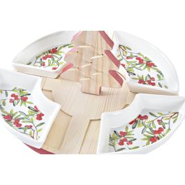 Aperitivo Navidad Tradicional DKD Home Decor Rojo Blanco 24 x 13 x 24 cm Set de 5 (2 Unidades)