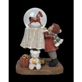 Figura Navidad Tradicional DKD Home Decor Gris Rojo 9.5 x 16 x 12.5 cm (2 Unidades) Precio: 35.78999952. SKU: B127Q8B655