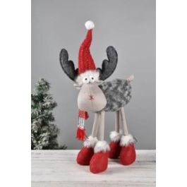 Figura Navidad Tradicional DKD Home Decor Gris Rojo 16 x 50 x 22 cm (2 Unidades)