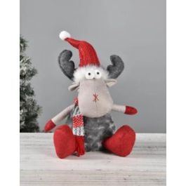 Figura Navidad Tradicional DKD Home Decor Gris Rojo 19 x 35 x 22 cm (2 Unidades) Precio: 22.49999961. SKU: B123EY7RMN