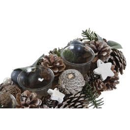 Portavela Navidad Fantasia DKD Home Decor Natural Blanco 14 x 8 x 39 cm (2 Unidades)