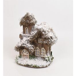 Casa Navidad Alpina DKD Home Decor Natural Blanco 13 x 22 x 16 cm (2 Unidades)