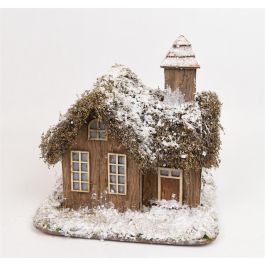 Casa Navidad Alpina DKD Home Decor Natural Verde 20 x 24 x 23 cm (2 Unidades)