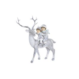 Figura Navidad Moderna DKD Home Decor Gris Blanco 7 x 20 x 17 cm (2 Unidades)