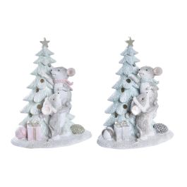 Figura Navidad Fantasia DKD Home Decor Verde Gris 8.5 x 16 x 13 cm (2 Unidades) Precio: 23.7402. SKU: B14NXFT9KW