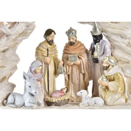 Nacimiento Navidad Moderna DKD Home Decor Beige Multicolor 8 x 17 x 23.5 cm (2 Unidades)