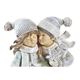 Figura Navidad Moderna DKD Home Decor Gris Blanco 7.5 x 18.5 x 13.5 cm (2 Unidades)