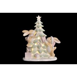 Figura Navidad Fantasia DKD Home Decor Verde Marron 8 x 16 x 13.5 cm (2 Unidades)