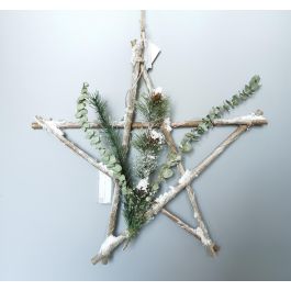 Decoracion Colgante Navidad Alpina DKD Home Decor Marron 6 x 50 x 50 cm (2 Unidades)