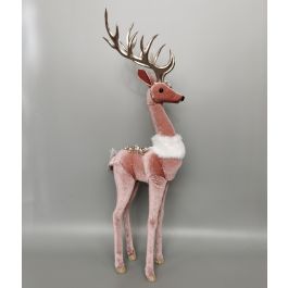 Figura Navidad Alpina DKD Home Decor Rosa Blanco 7 x 52 x 16 cm (2 Unidades)