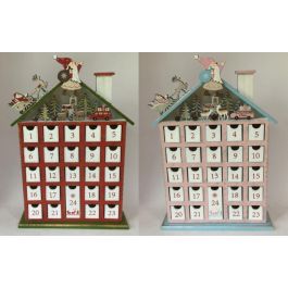 Calendario Adviento Navidad Fantasia DKD Home Decor Rojo Blanco 7 x 40 x 27 cm (2 Unidades) Precio: 73.89000036. SKU: B19MMATXEM