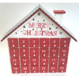 Calendario Adviento Navidad Tradicional DKD Home Decor Rojo Blanco 7 x 27 x 30 cm (2 Unidades) Precio: 39.49999988. SKU: B15PT8JNKR