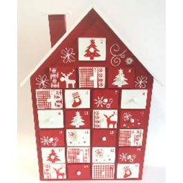 Calendario Adviento Navidad Tradicional DKD Home Decor Rojo Blanco 7 x 38 x 27 cm (2 Unidades) Precio: 42.95000028. SKU: B1K7CFJSBP