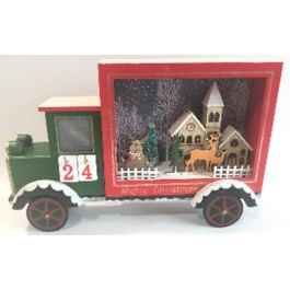 Calendario Navidad Tradicional DKD Home Decor Verde Rojo 9 x 20 x 31 cm (2 Unidades)