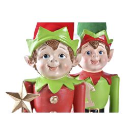 Figura Navidad Tradicional DKD Home Decor Rojo Verde 11.5 x 37.5 x 13 cm (2 Unidades)