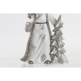 Figura Navidad Moderna DKD Home Decor Blanco Plateado 8 x 19.5 x 12.5 cm (2 Unidades)