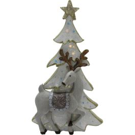 Figura Navidad Moderna DKD Home Decor Blanco Dorado 6 x 25 x 15 cm (2 Unidades)