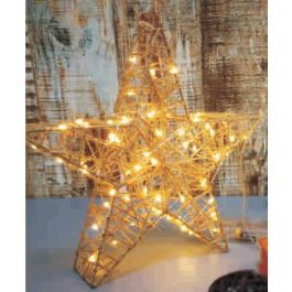 Decoracion Luminosa Navidad Tradicional DKD Home Decor Marron 7 x 34 x 34 cm (2 Unidades)