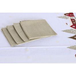 Mantel Navidad Tradicional DKD Home Decor Blanco Rojo 150 x 0.2 x 150 cm Set de 5 (2 Unidades)